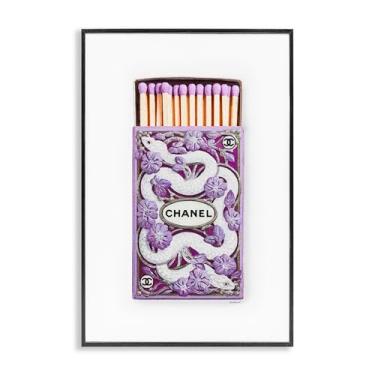Imagem de Stupell Industries Icônico Glam Snake Matchbox Preto Emoldurado Giclee Art Design por Amanda Greenwood, 12 x 18