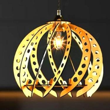 Imagem de Luminária Teto Tipo Pendente Coroa Mdf - Completa Mdf Cru