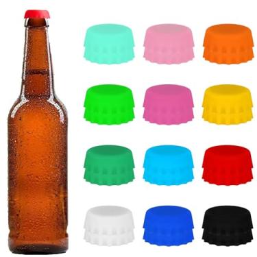 Imagem de Tampas de garrafa, pacote com 24 tampas de garrafa de cerveja, silicone reutilizável, tampa seladora para refrigerantes, bebidas, utensílios de cozinha, evita derramamentos, lavável na lava-louças
