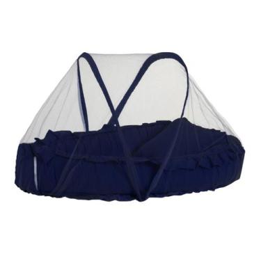 Imagem de Mosquiteiro De Ninho Redutor De Berço Bebê - Monzillo Baby Kids, Azul 