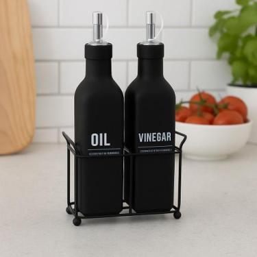 Imagem de Kit Azeite e Vinagre de Luxo  Manhattan Black Haüskraft 300ml com Supo