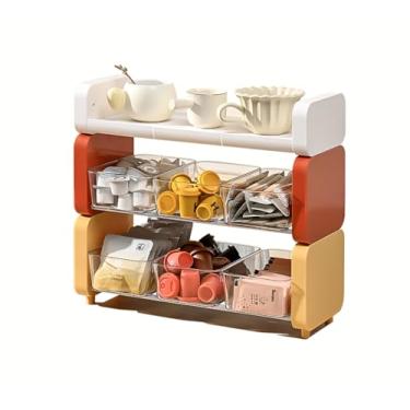 Imagem de LamChyar Organizador de estação de café, organizador de estação de café para bancada, suporte de copo K para balcão, organizador de cápsulas de café para pacote de xarope, saquinho de chá, xícara de
