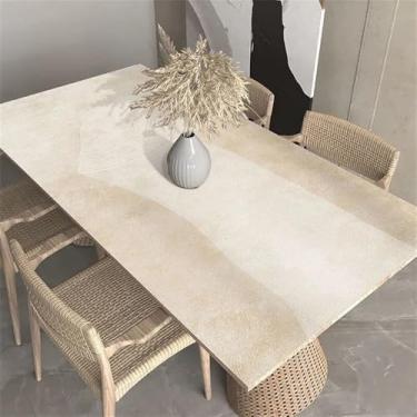 Imagem de Jogo americano de mesa minimalista à prova d'água e à prova de óleo, bege, listrado, para cozinha, decoração de mesa, moderno, de PVC, YHT039, C, 70 x 120 cm