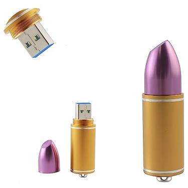 Imagem de EcooDisk USB 3.0 Flash Drive, Memória de alta velocidade, Lipstick Shaped Pen Drive, Diamond Thumb Drive, Linda Joia USB Stick, Colar Brilhante Jump Drive com Bolsa de Joias, Ótimo Presente, Purple Lipstick, 32GB 3.0