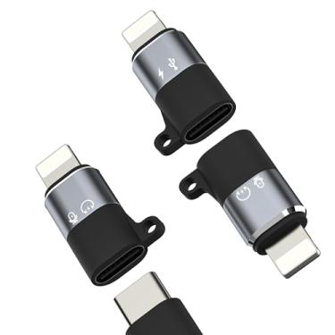 Imagem de Adaptador de áudio OTG USB C fêmea para Lightning macho (pacote com 3) para iPhone 14 13 12 11 Pro Max tipo C cabo de carregamento para conversor Apple MFI para ipad air câmera leitor de cartão