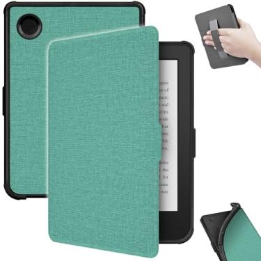Imagem de J.M.SHOW Capa para Kobo Clara 2E de 15 cm lançado em 2022/Clara Color/Clara BW (2024), capa de couro PU leve com alça de mão, despertar/hibernar automático para Kobo Clara 2E 6 polegadas - verde