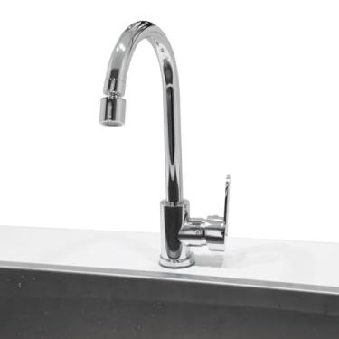 Imagem de Torneira Para Cozinha Lavabo Luxo Gourmet Monocomando Misturador de Água Fria e Quente Bico 360º + Kit Vedação