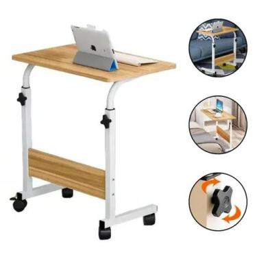 Imagem de Mesa Multiuso Portàtil Notebook Com Altura Regulavel e Rodinhas Cama S