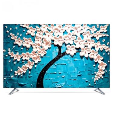 Imagem de Capas de TV Capa protetora para monitor LCD/LED para tela de cristal líquido protetor de tela de computador para televisão protetor à prova de poeira interior quarto sala de estar decoração capa azul