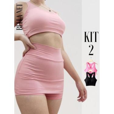 Imagem de KIT 2 Tops Para Academia Fitness P ao GG Treino Malhação Esportivo - P