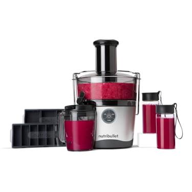 Imagem de NutriBullet Máquina centrífuga Juicer Pro para preparação de frutas, legumes e alimentos, 765 g/1,5 litros, 1000 watts, prata, NBJ50200