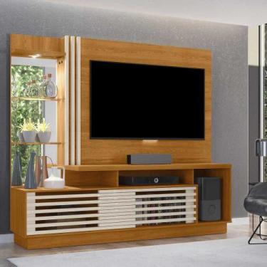 Imagem de Home Theater Stall 2 Portas 2 Prateleiras Iluminação LED MDP até 60 Ci