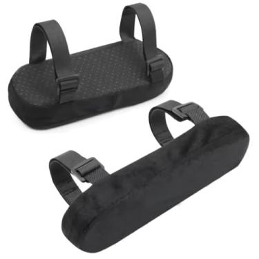 Imagem de Apoio de Braço Universal para Cadeira, Almofada Ergonômica Ajustável, Preto 2 unid.