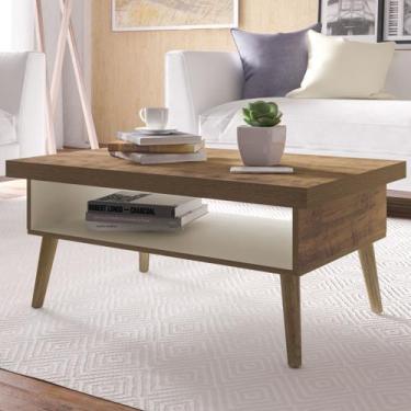 Imagem de Mesa de Centro Lucca com Nicho Pinho/Off White - Artely - Artely Móvei