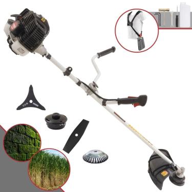 Imagem de Roçadeira Profissional Kawashima KW52-LE Motor 2 Tempos 52cc 10.000rpm 2,5HP de Potência Com Carretel e Faca 3 Pontas + Faca 2 Pontas + Escova de Aço