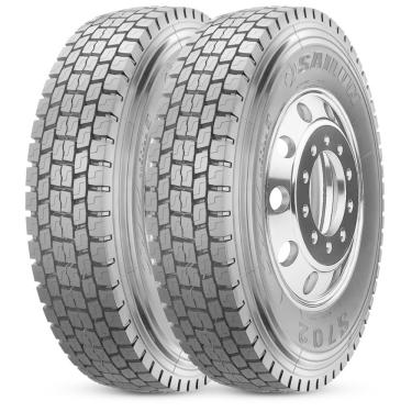 Imagem de Kit 2 Pneu Aro 22.5 295/80R22.5 Sailun S702 152/148M 16PR