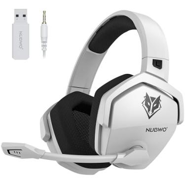Imagem de NUBWO Fone de ouvido para jogos sem fio com microfone para PC Ps5 Ps4, zero interferência, bateria de 100 horas para jogar o dia todo, sincronização de 23 ms para jogadores Fortnite e Call of Duty/FPS