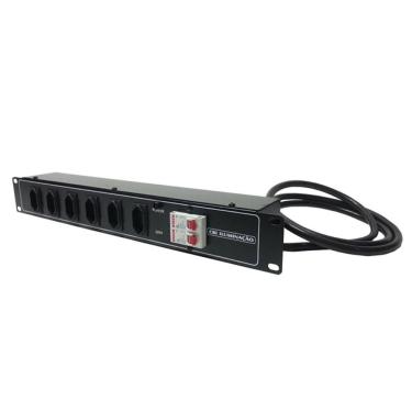 Imagem de Kit 2 Regua Com 6 Tomadas E Disjuntor 2P+T