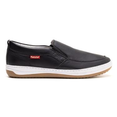 Imagem de Sapatênis Slip On Masculino Couro Preto - Ranster Comfort, 39, Preto