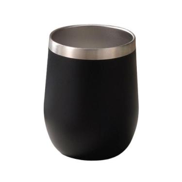 Imagem de Copo térmico tipo cuia 350ml com campa com parede dupla inox para café