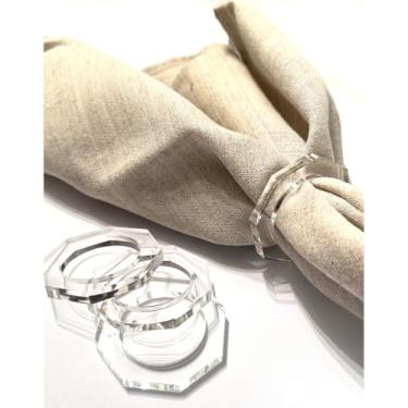 Imagem de Anel Para Guardanapo Octagonal - Com 6 Argolas Minimalistas Em AcríLico 6mm | Porta Guardanapo Moderno Para Mesa Posta E Eventos (8)