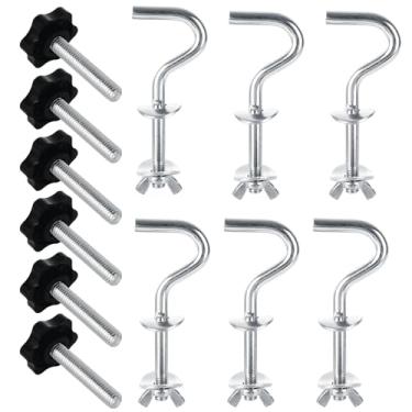 Imagem de Kit de hardware de rede com 12 ganchos de rede, substituição resistente para cadeira de balanço, pátio, guarda-chuva, base de jardim