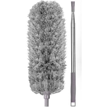 Imagem de Espanador de Pó Para Limpeza em Microfibra Com Cabo Extensor e Retrátil Lavável 2,8m Escova De Limpeza De Poeira