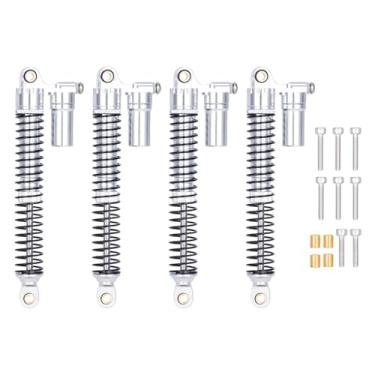 Imagem de TRX4M Brass & Aluminium Shocks 53mm/59mm/66mm/78mm Long Threaded Shock Absorber Oil Damper for TRX-4M 1/18 RC Crawler Upgrades (Silver,78mm)