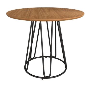 Imagem de Mesa para Sala de Jantar Redonda 90cm Mdf Ômega Preto Fosco / Proa