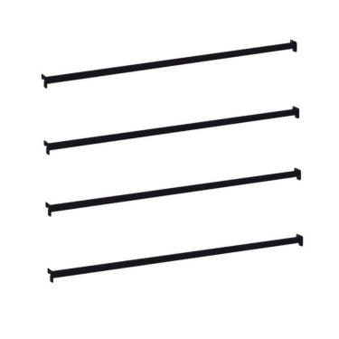 Imagem de Regua Porta Gancheira Amapa 078 Gondola Ponta Preto Kit C4