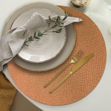 Imagem de 4 Jogo Americano Redondo Sousplat Mesa Posta Luxo Plh Lje