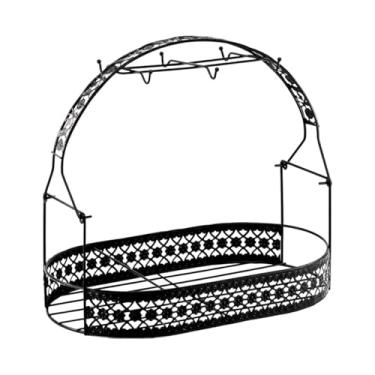 Imagem de AFXGUSD Suporte para escorredor de copos e escorredor para casa com cesto de armazenamento acessório organizador de cozinha, Oval Preto