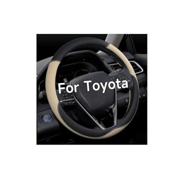 Imagem de OHHMNKK Capa de volante para Toyota 4 Runner Tacoma Sequoia Trndra Sienna Grip de volante (bege)