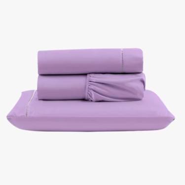 Imagem de Jogo de Lençol 400 Fios Micropercal com Elástico – Toque Acetinado Diversos Tamanhos (LILÁS, KING)