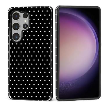 Imagem de MQJCYB Capa para Samsung Galaxy S25 Ultra, híbrida, resistente, 2 em 1, proteção robusta à prova de choque, brilhante, capa para Samsung Galaxy S25 Ultra Polka Dot Aesthetics, preta