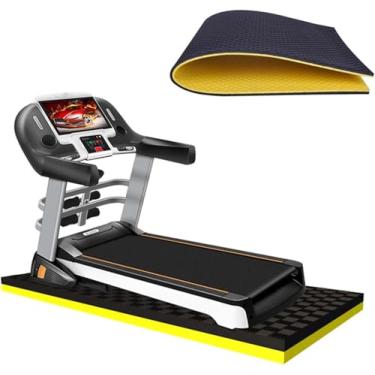 Imagem de Tapete De Equipamento De Exercício, 180 * 85 Cm 200 * 100 Cm Tapete Protetor De Piso, Tapete De Esteira, Tapete De Bicicleta Ergométrica, Tapete Elíptico, Antiderr, Black Yellow, 160 * 80cm