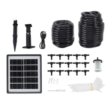 Imagem de Pilipane Kit de irrigação por gotejamento automático solar sistema de irrigação por gotejamento inteligente DIY sistema de irrigação solar com temporizador para jardins, estufas, varandas, pátios