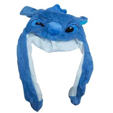 Imagem de Touca de Pelúcia Divertida Levanta Orelhas com 3 Piscas de Led - Stich