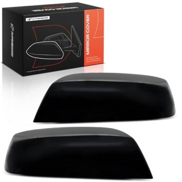 Imagem de A-Premium 2 peças de tampas de espelho retrovisor do lado do motorista e do passageiro - Compatível com Chevrolet Silverado 1500 LD e GMC Sierra 1500 Limited, Sierra 2500 HD - Preto liso, sem furo de