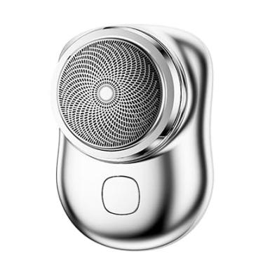 Imagem de Barbeador elétrico de bolso - à prova d'água e Anti-carga tipo C(Mini Barbeador prata)