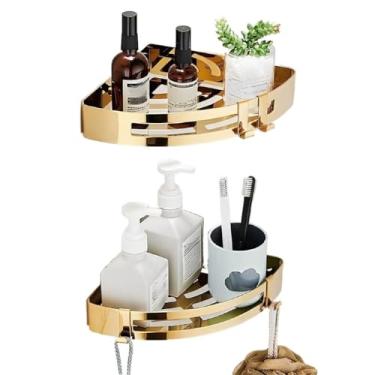 Imagem de Kit 2 Suporte Porta Shampoo E Sabonete Para Banheiro De Canto Inox - (Dourado)