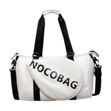 Imagem de IEUDNS Bolsa para raquete de tênis para iniciantes, com zíper suave, leve, esportiva, feminina e masculina, versátil, para equipamentos esportivos, bolsa de, Branco