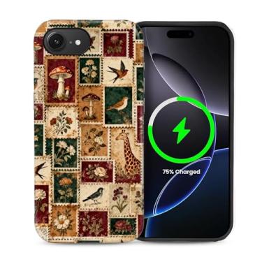 Imagem de ZHEGAILIAN Capa 2 em 1 para iPhone 16e 6,1 polegadas, compatível com MagSafe à prova de choque antiderrapante com capa de proteção de corpo inteiro, design de impressão fashion fosco texturizado fosco