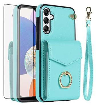 Imagem de Asuwish Capa de telefone para Samsung Galaxy S25 FE 5G capa carteira com protetor de tela de vidro temperado e anel de bloqueio RFID suporte suporte para cartão de crédito acessórios de celular S 25