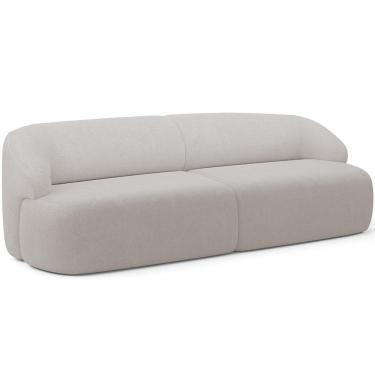 Imagem de Sofá 3 Lugares Curvo Orgânico Living 250cm Barolo L06 Bouclê Cinza