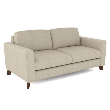 Imagem de Sofá Sala De Estar Living 3 Lugares 240cm Presley Pés Madeira Linho Off White G52 - Gran Belo