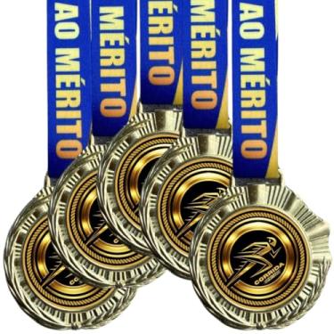 Imagem de Medalha Para Corrida de rua Premiação De Campeão 6cm Com Cordão Honra ao mérito Kit 5 peças