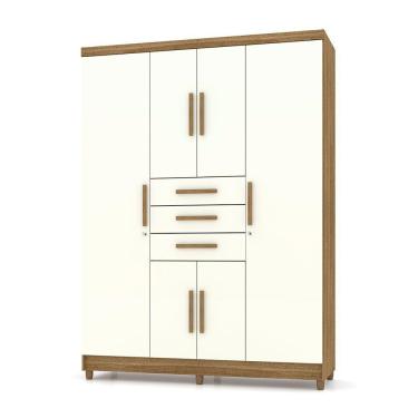 Imagem de Guarda Roupa Solteiro 6 Portas E 3 Gavetas Imperial Nature/champanhe - Pallazio