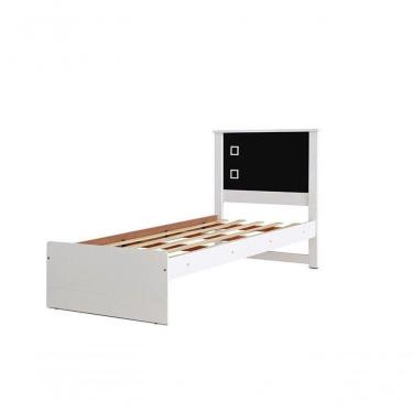 Imagem de Cama Bibox Solteiro Barcelona Branco / Preto Com Dois Colchões - Tebarrot