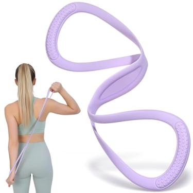 Imagem de YBEATY Bandas de resistência Figura 8 faixas de exercício para braços, costas e ombros, alças antiderrapantes, corda de puxar de silicone durável para exercícios de corpo inteiro, academia, ioga